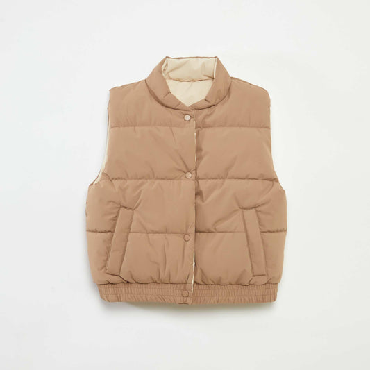Anorak puffy reversible sin mangas MARRON