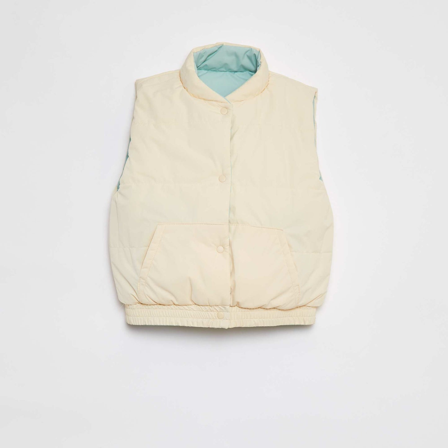 Anorak puffy reversible sin mangas VERDE
