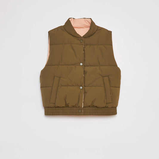 Anorak puffy reversible sin mangas KAKI