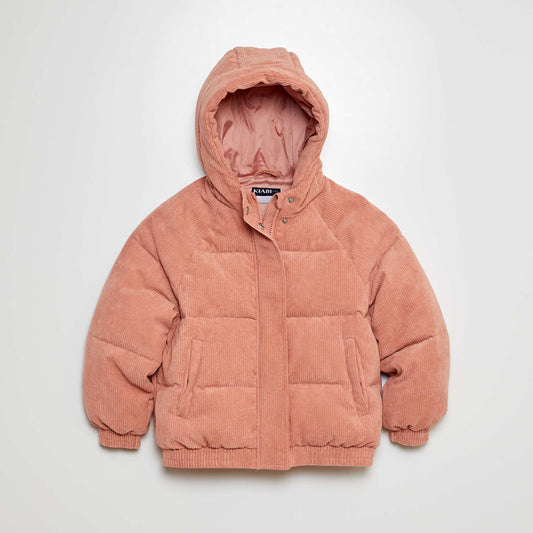 Anorak de canalé con capucha ROSA
