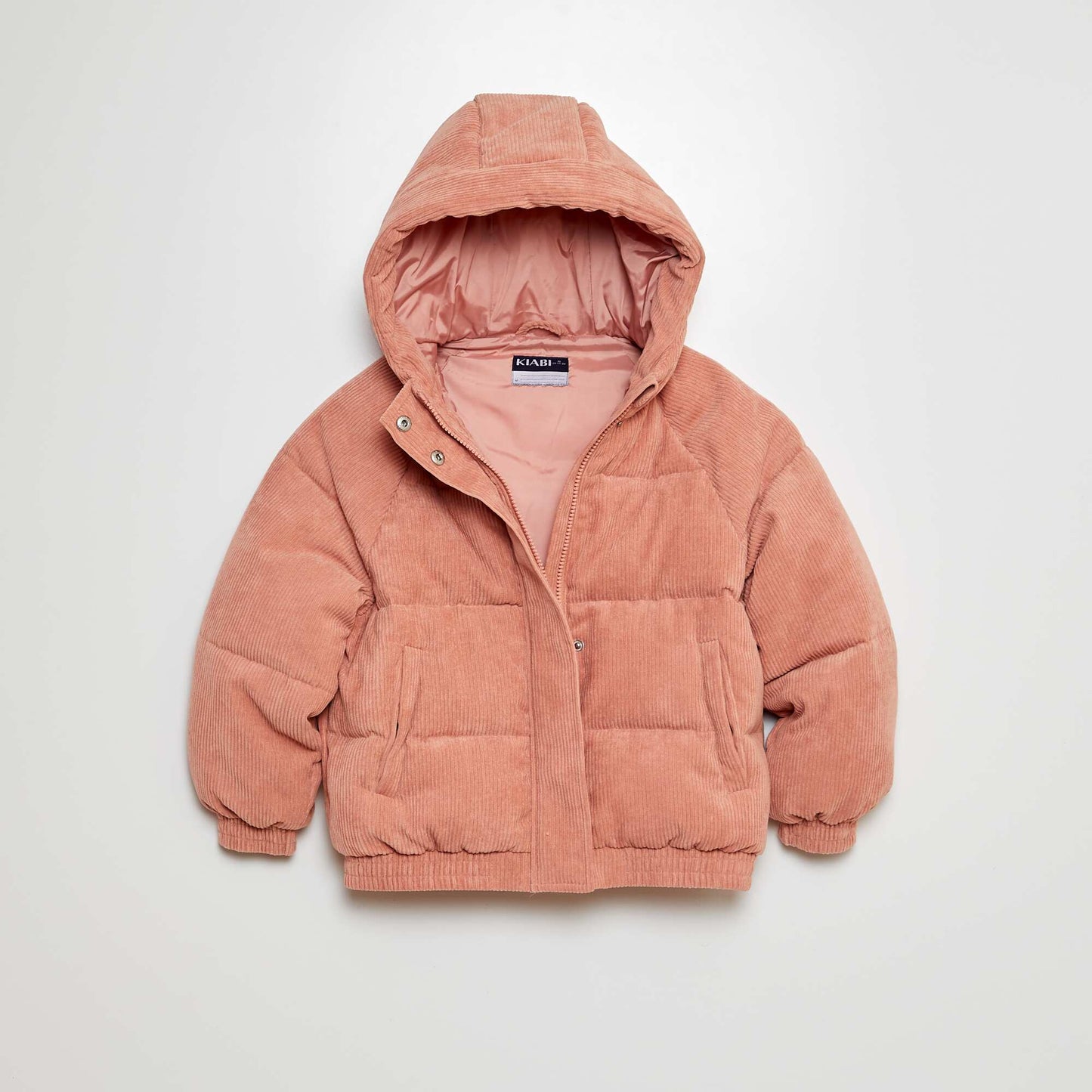 Anorak de canalé con capucha ROSA