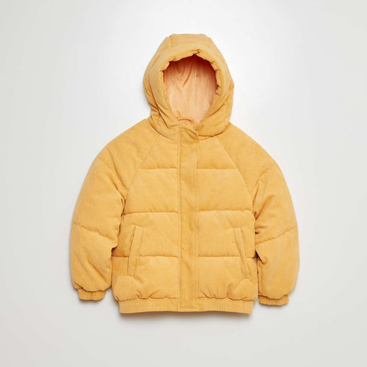 Anorak de canalé con capucha AMARILLO