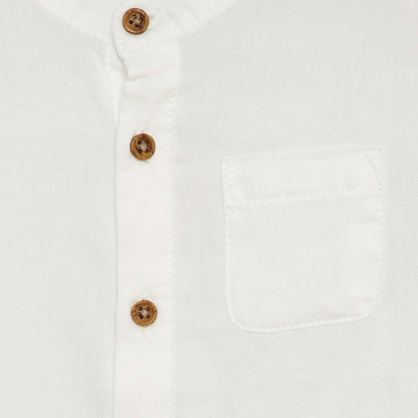 Camisa de material ligero con cuello mao BLANCO