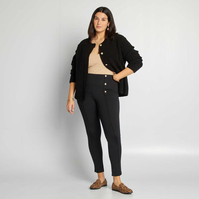 Legging largo con botones de fantasía NEGRO