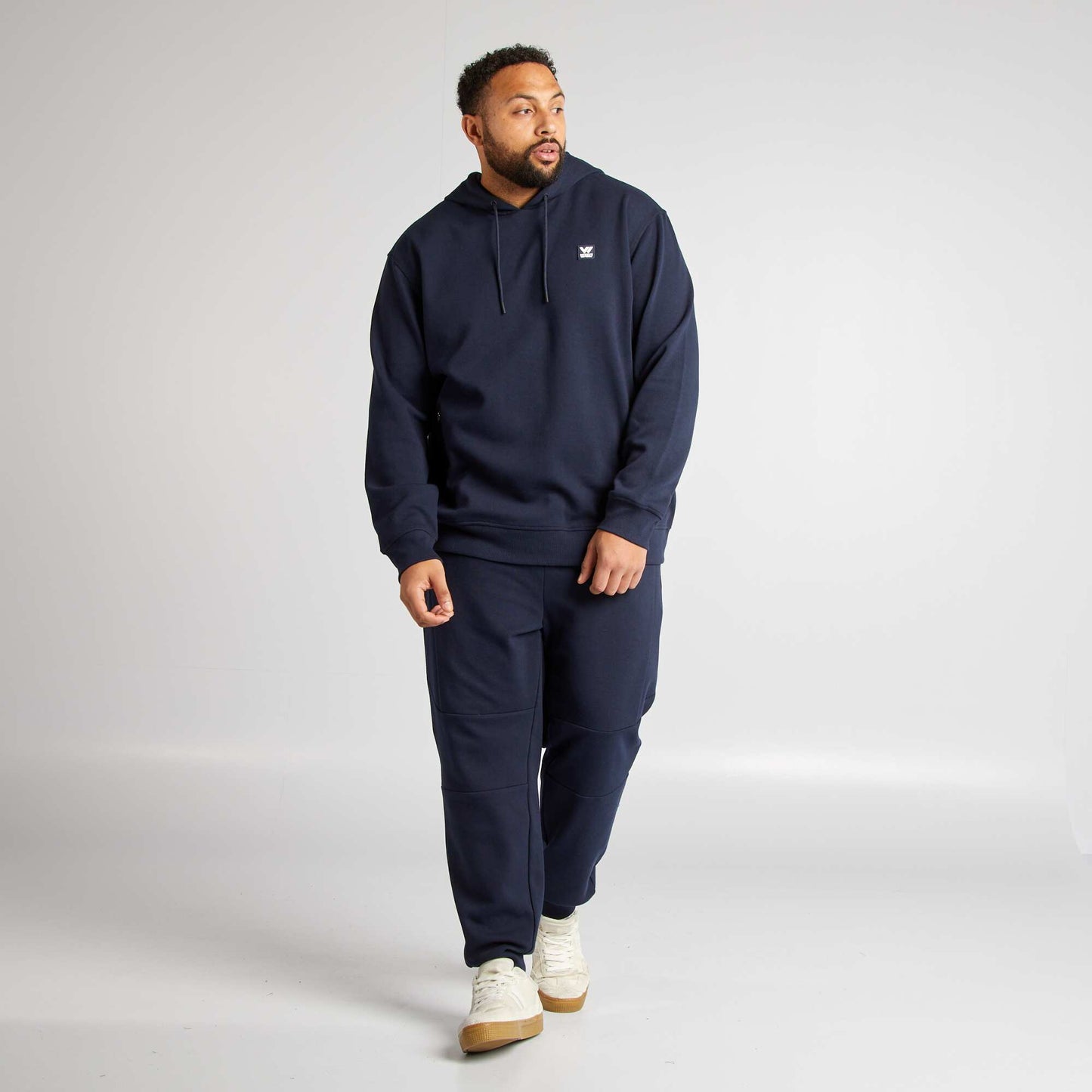 Pantalón de chándal de punto de piqué con bolsillos con cremallera AZUL