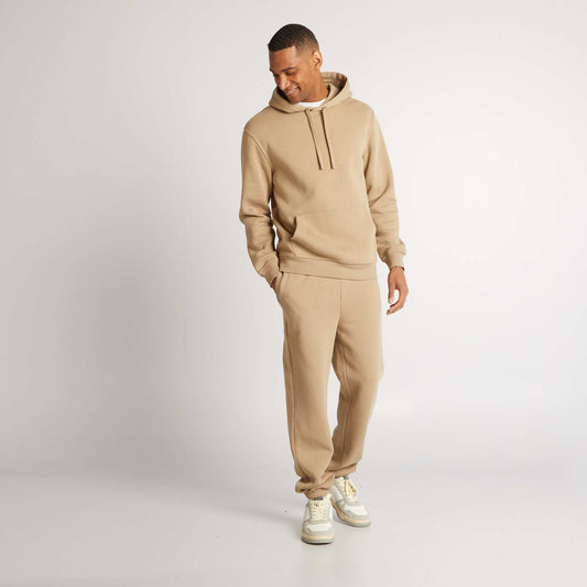 Pantalón de chándal regular liso BEIGE