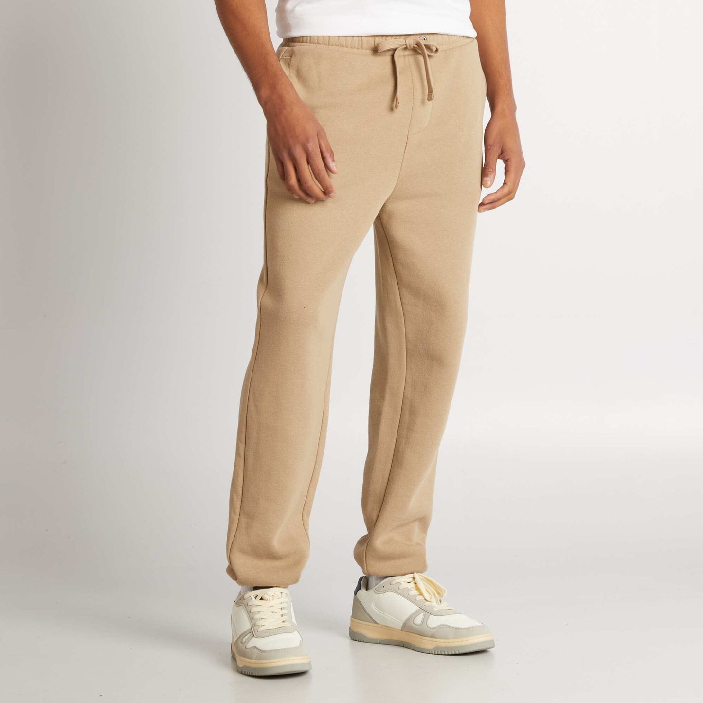 Pantalón de chándal regular liso BEIGE