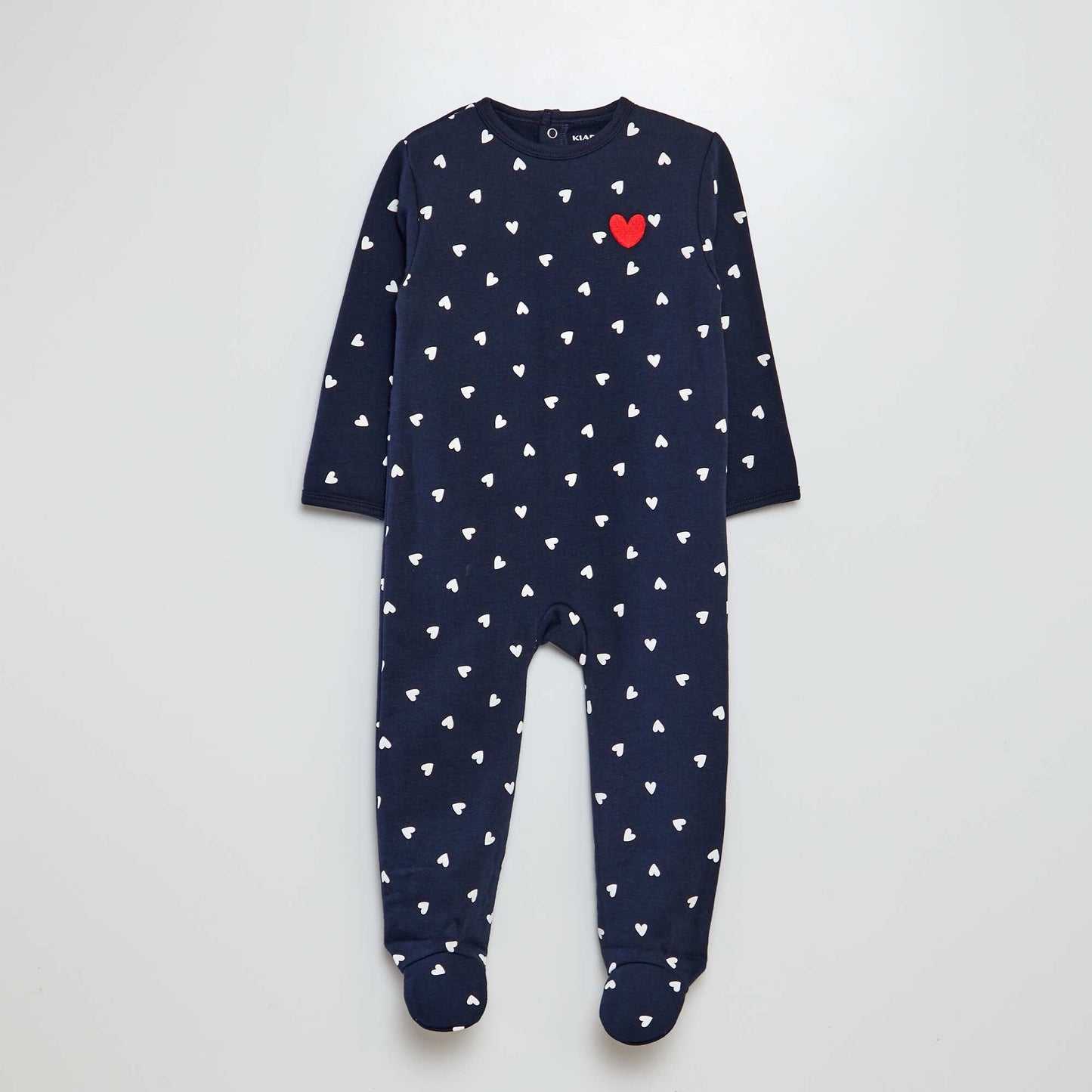 Conjunto de pijama + body + babero - San Valentín AZUL