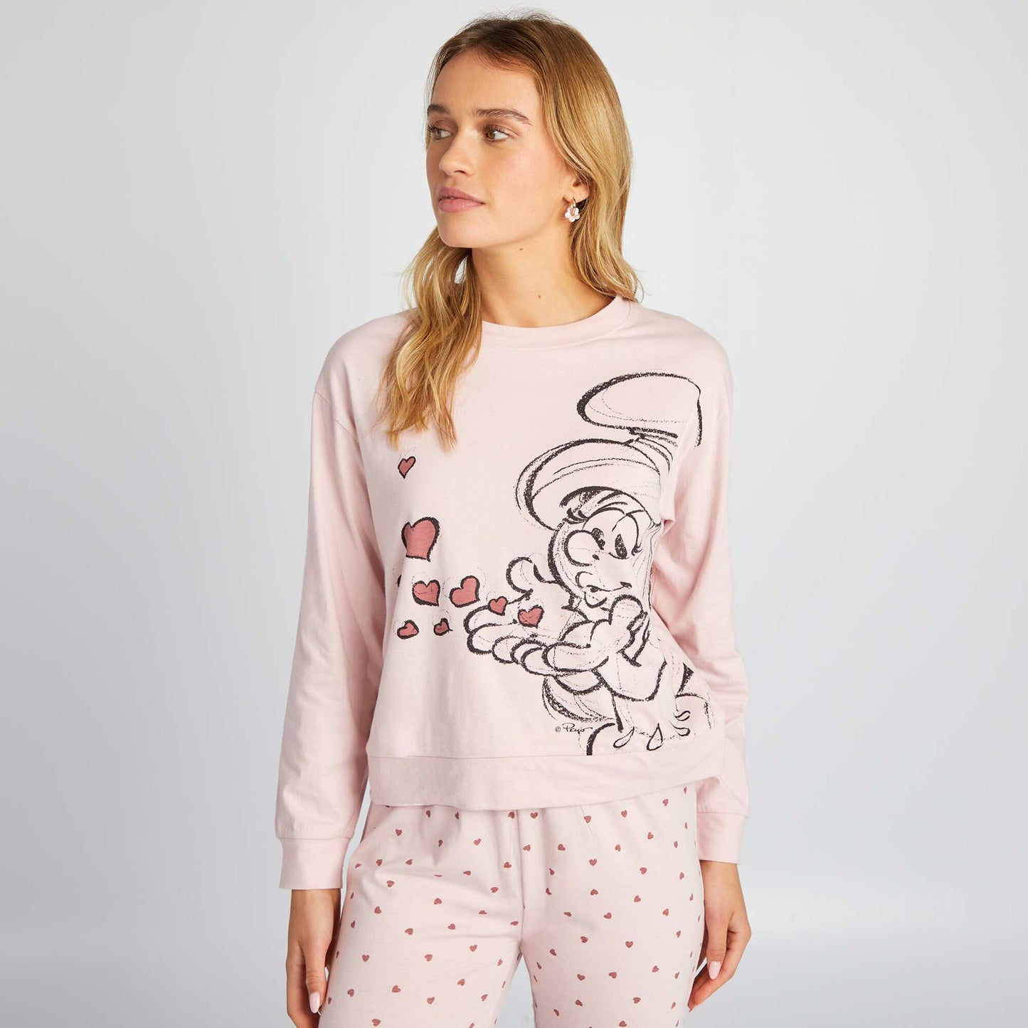 Pijama largo de 2 piezas 'Pitufos' ROSA