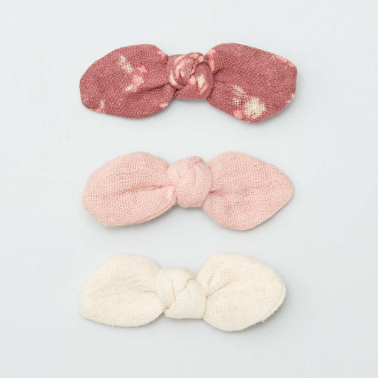 Pack de 3 pinzas con lazo ROSA