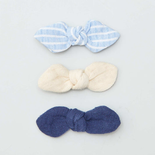 Pack de 3 pinzas con lazo AZUL
