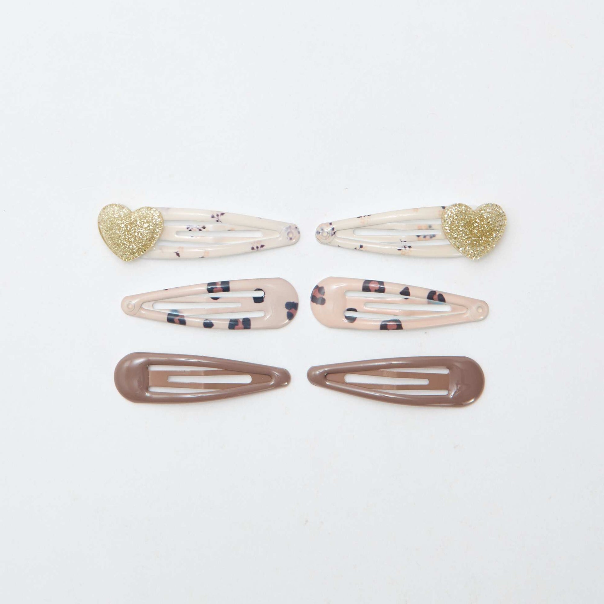 Pack de 6 pinzas clip MARRON