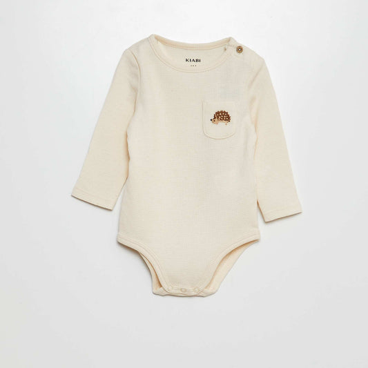 Body de punto gofrado BEIGE
