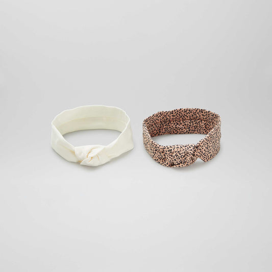 Pack de 2 diademas con lazo BEIGE