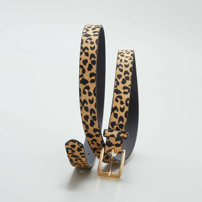 Cinturón con estampado de leopardo MARRON