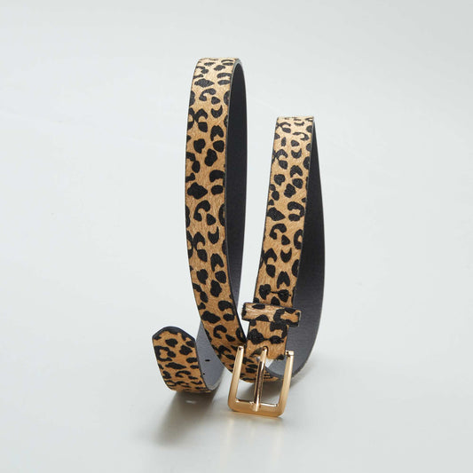 Cinturón con estampado de leopardo MARRON