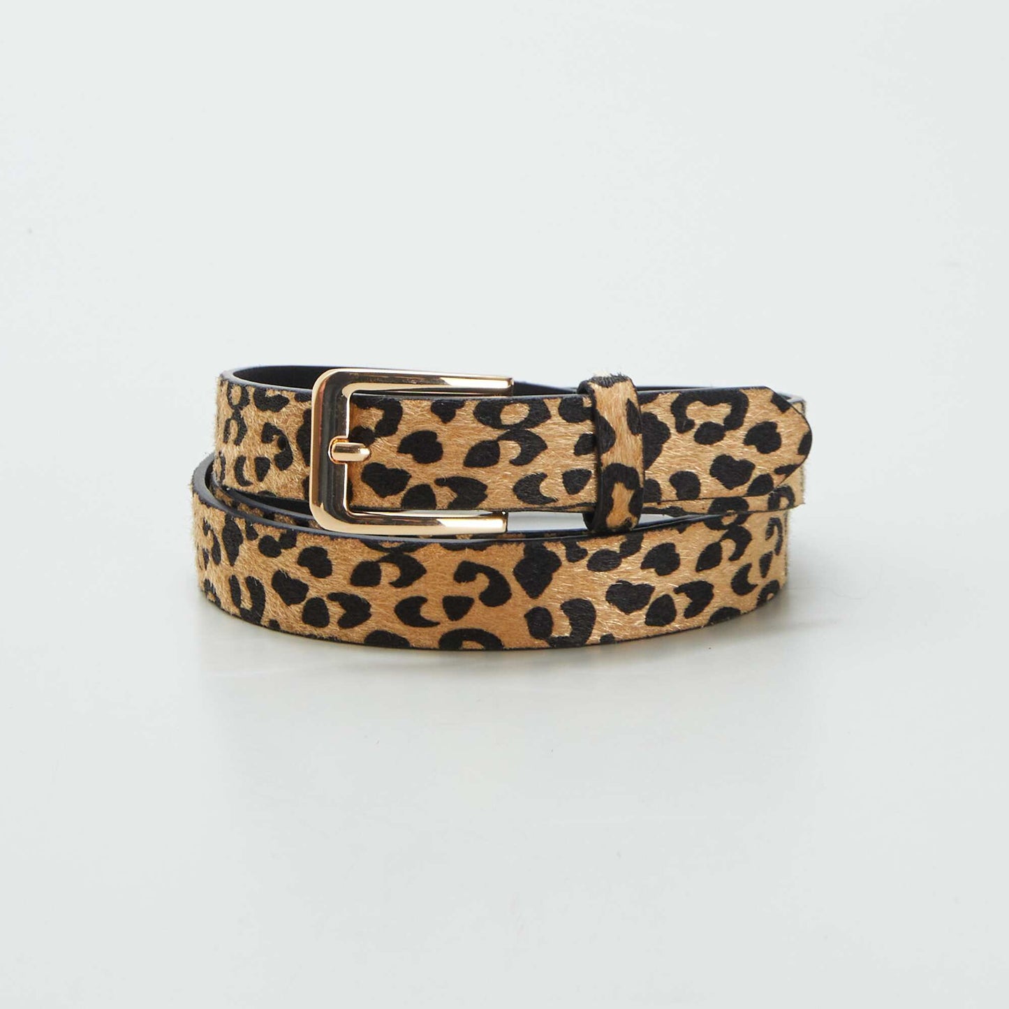 Cinturón con estampado de leopardo MARRON