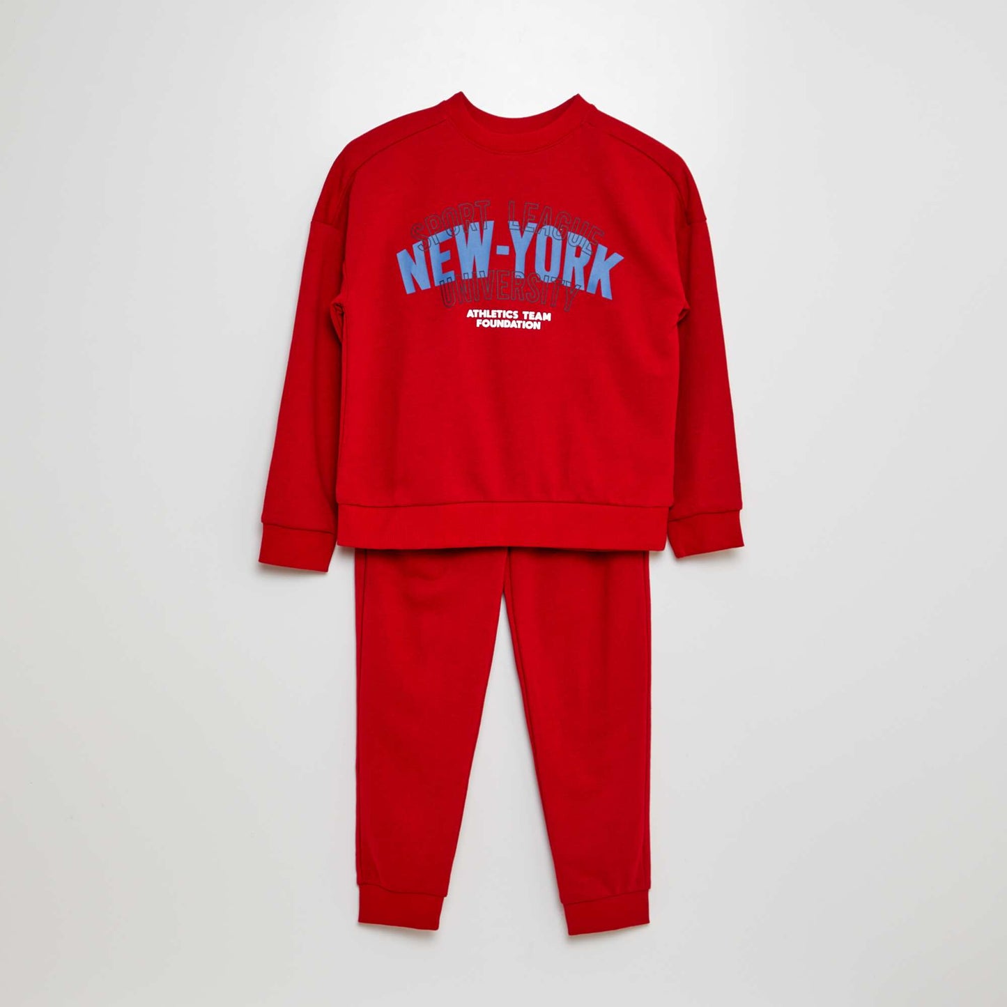 Conjunto estampado con buzo + pantalón de chándal - 2 piezas ROJO