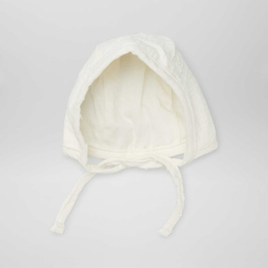 Gorro de gasa de algodón para bebé BEIGE
