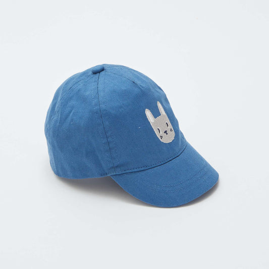 Gorra de béisbol con motivo de conejo AZUL