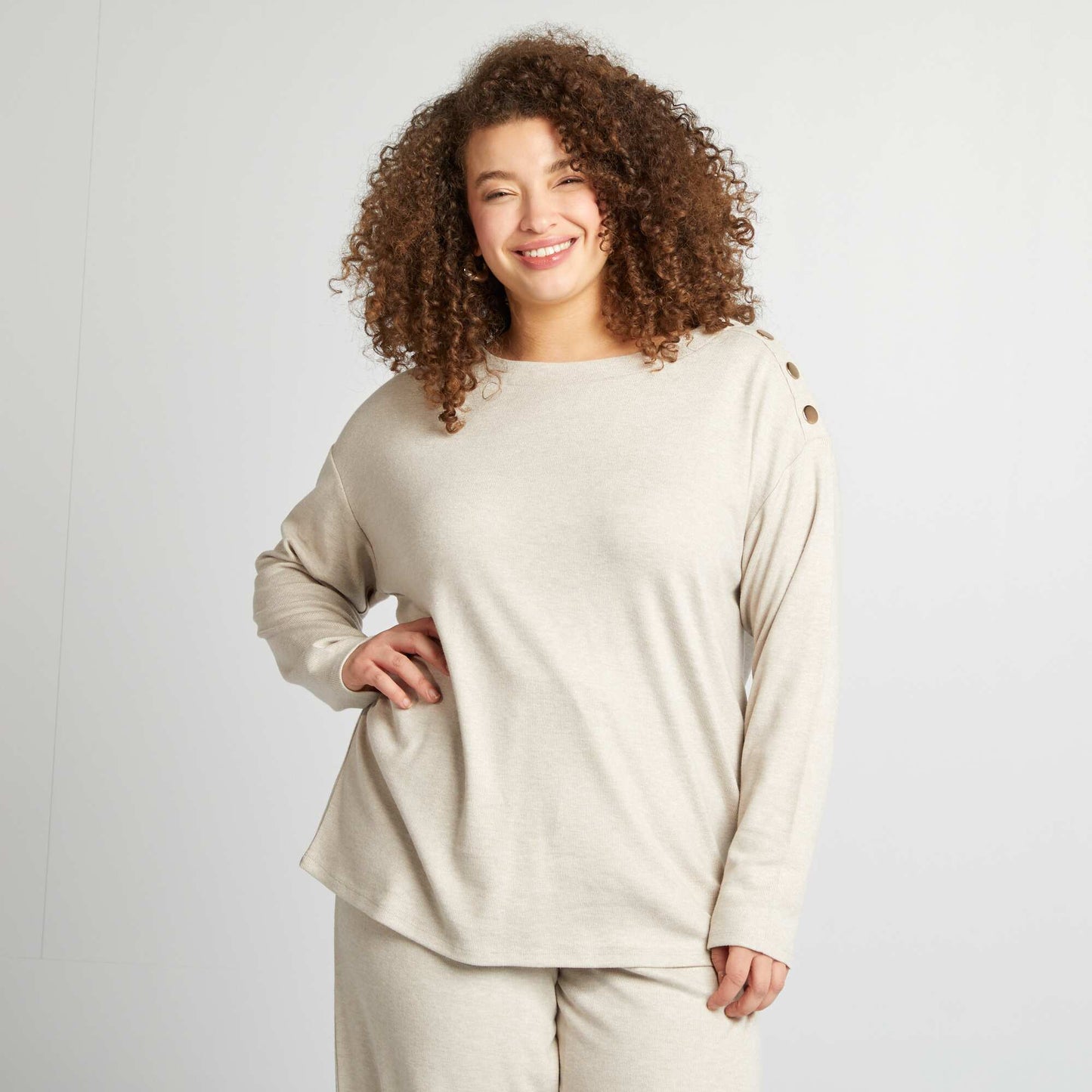Camiseta de punto BEIGE