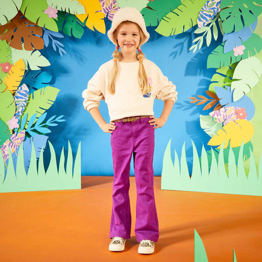 Jean corte flare/bootcut PURPURA