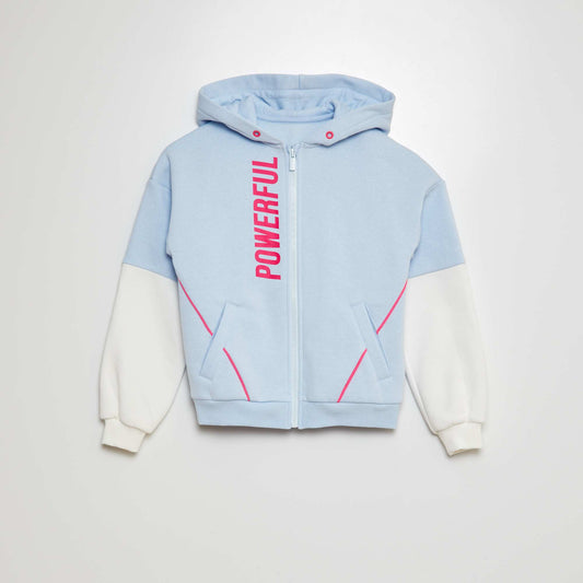 Buzo de chándal deportiva con cremallera y capucha AZUL