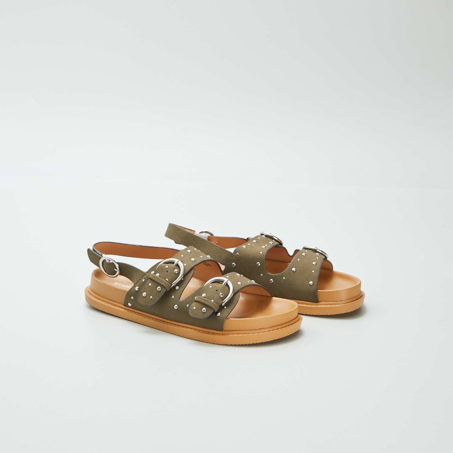 Sandalias con tiras de tachuelas VERDE