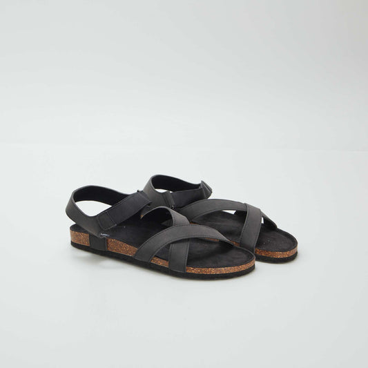 Sandalias con tiras cruzadas NEGRO