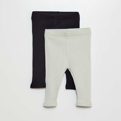 Pack de 2 leggings de canalé AZUL