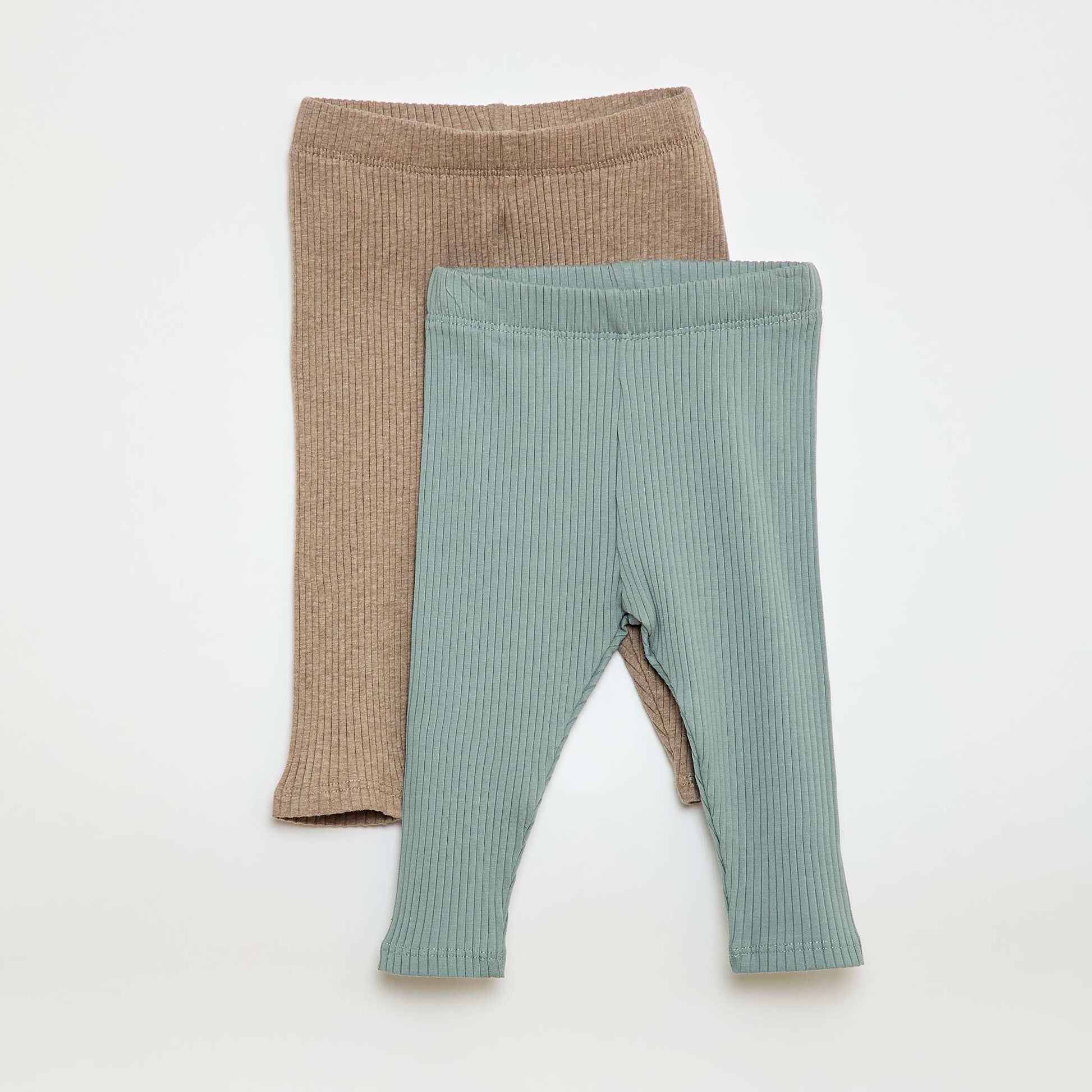 Pack de 2 leggings de canalé BEIGE