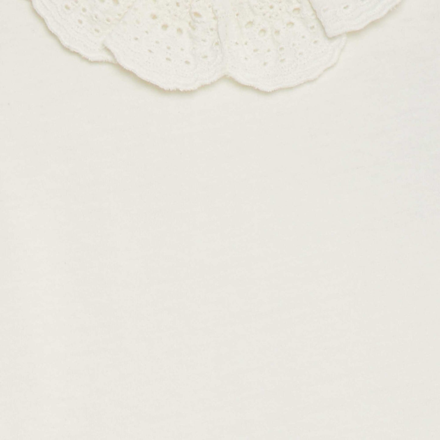 Body con cuello con bordado inglés BLANCO
