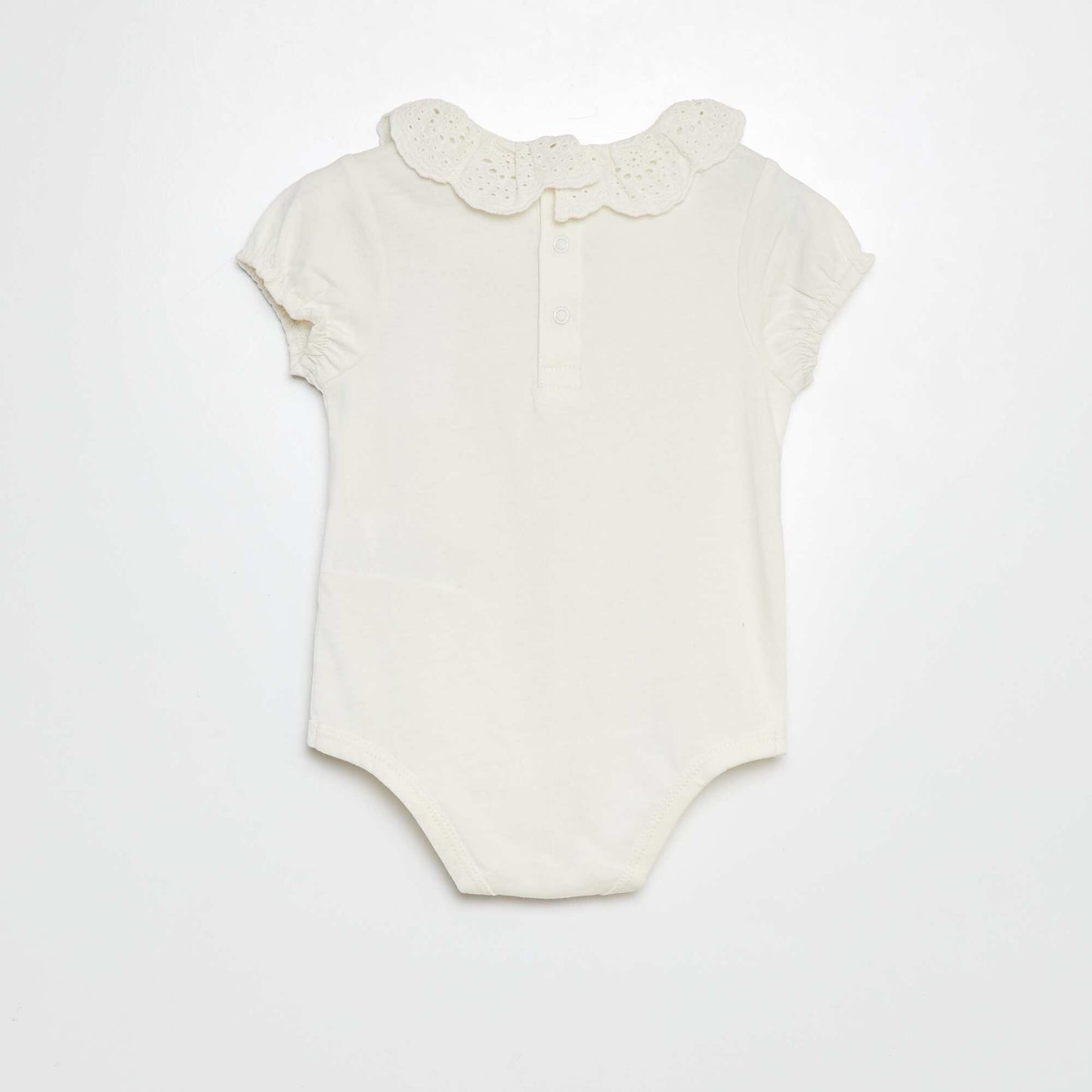 Body con cuello con bordado inglés BLANCO