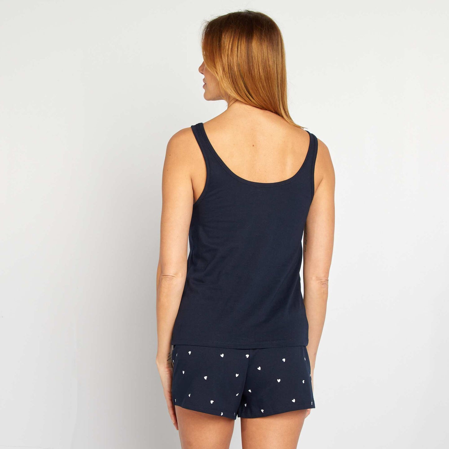 Conjunto de pijama con camiseta de tirantes + short estampado - 2 piezas AZUL
