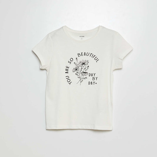 Camiseta de punto estampada BLANCO