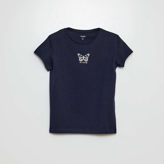 Camiseta de punto estampada AZUL