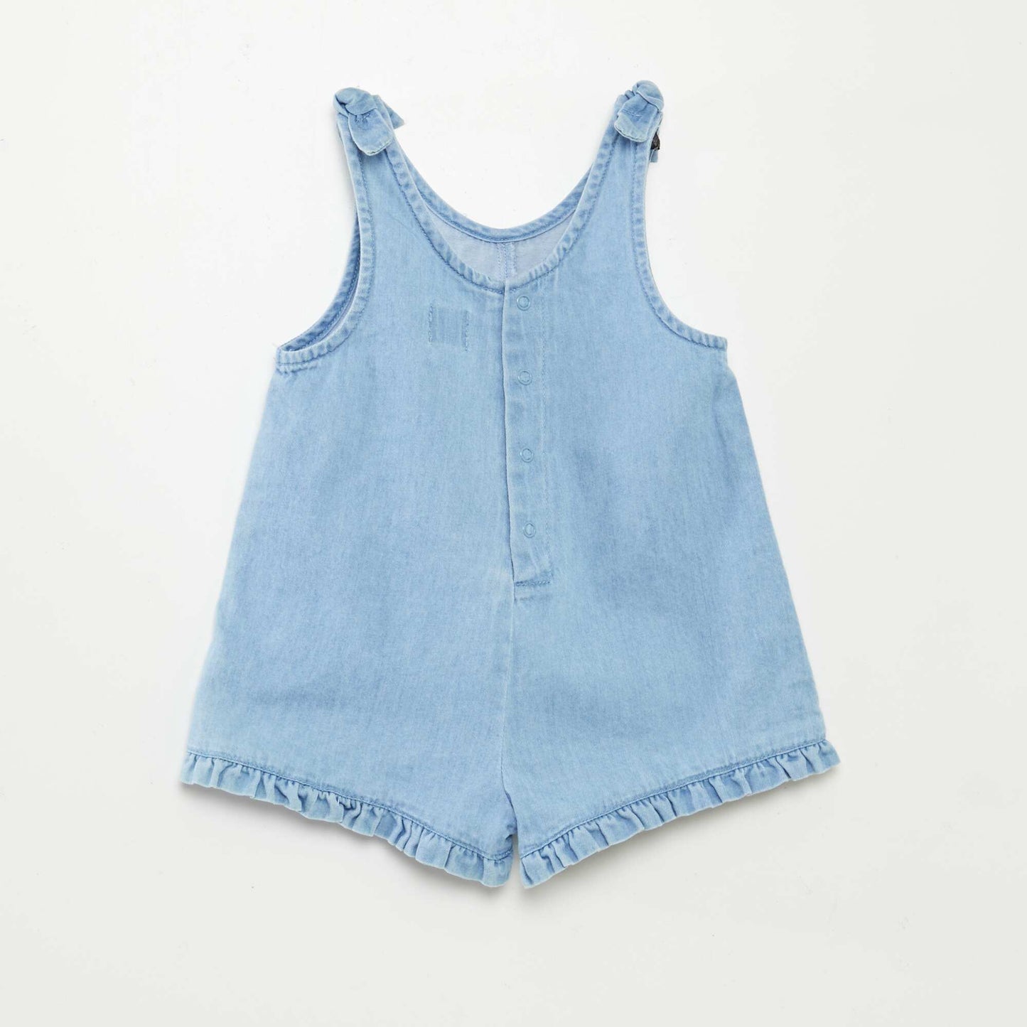 Enterito jean con volante AZUL