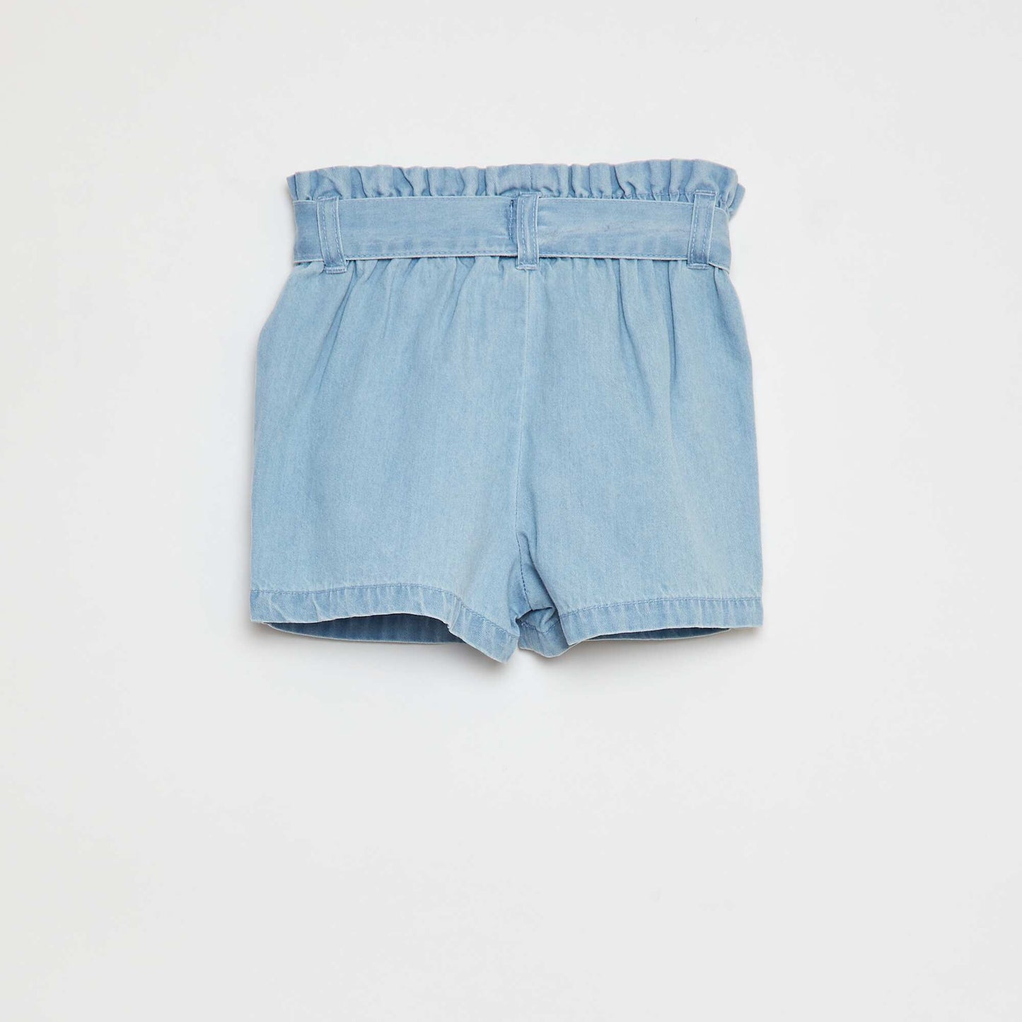 Pantalón corto de algodón efecto denim AZUL
