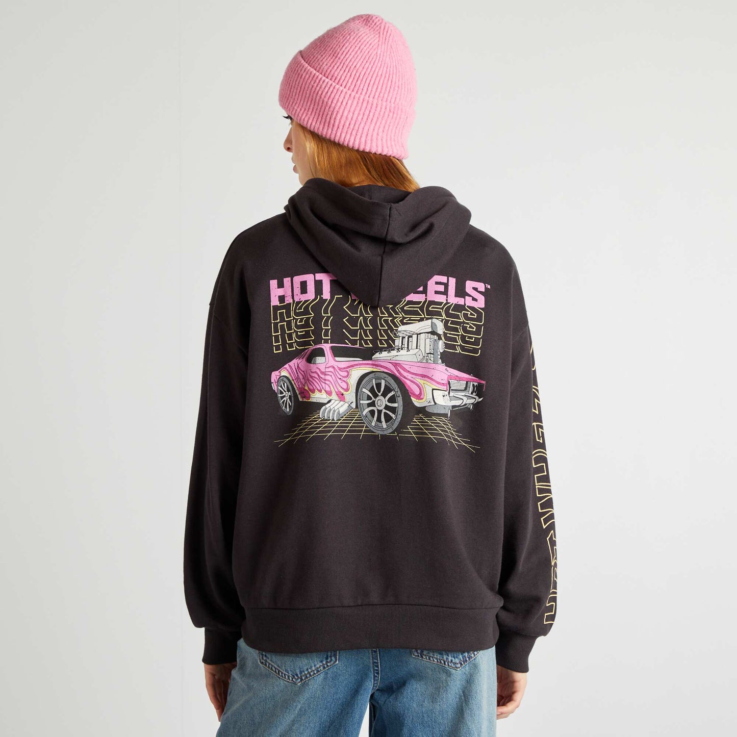 Buzo de chándal 'Hot Wheels' con capucha NEGRO