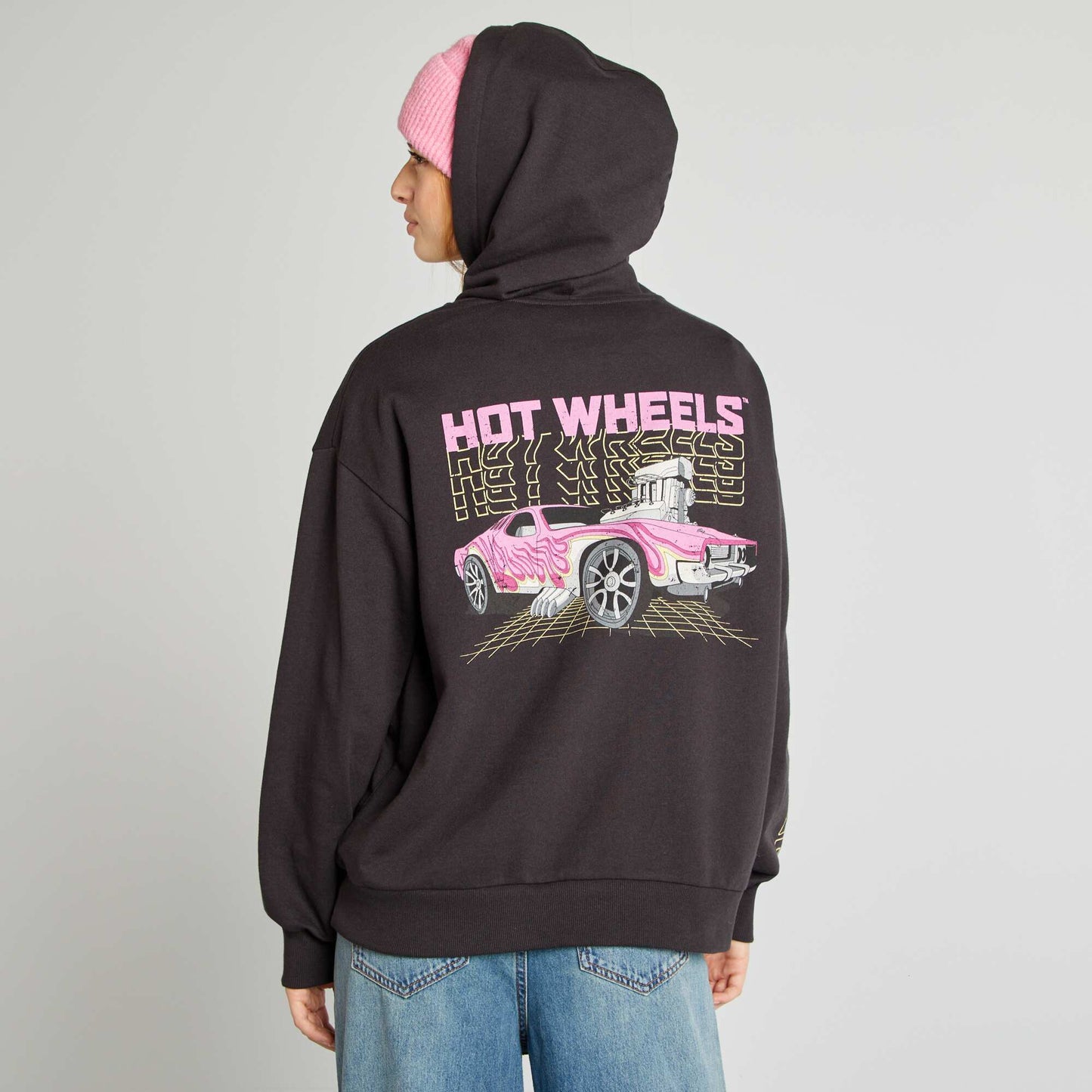 Buzo de chándal 'Hot Wheels' con capucha NEGRO