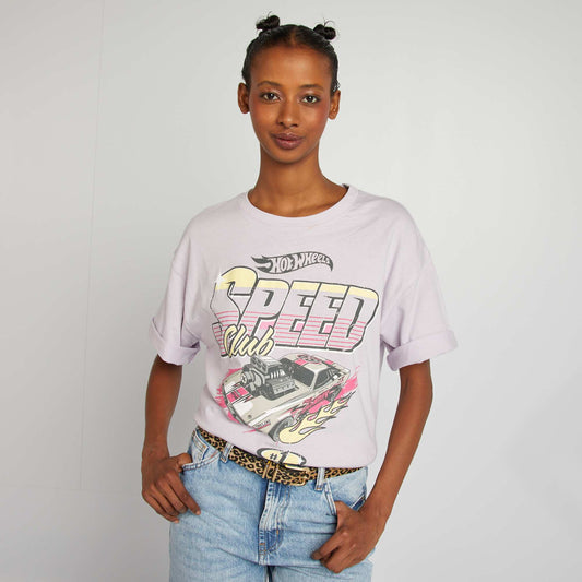 Camiseta estampada 'Hot Wheels' de manga corta PURPURA