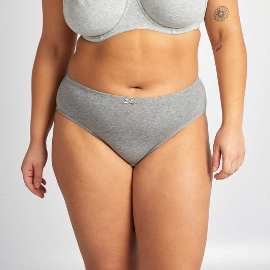 Pack de 3 braguitas de algodón elástico GRIS