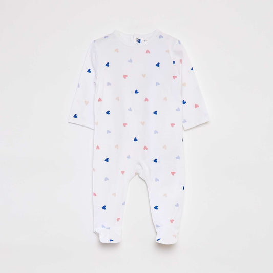 Pijama con pies estampado BLANCO