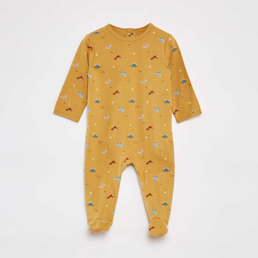 Pijama con pies estampado MARRON