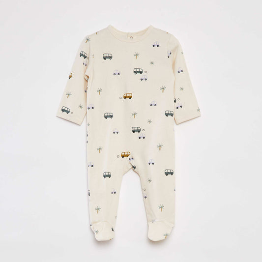 Pijama con pies estampado BLANCO