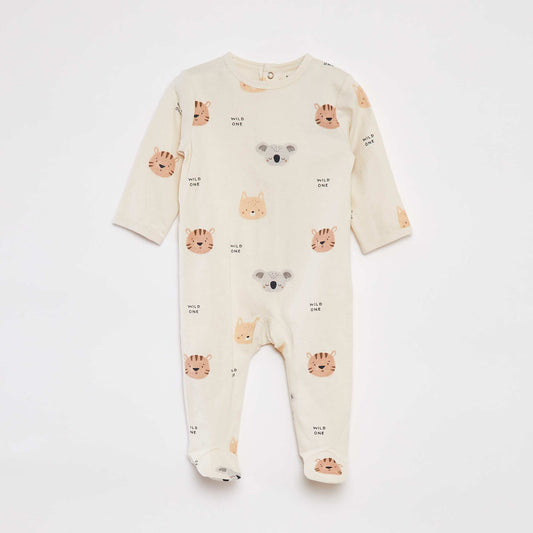Pijama con pies estampado BLANCO