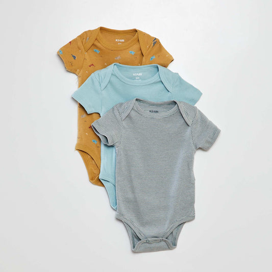 Bodies estampados de algodón - pack de 3 MARRON