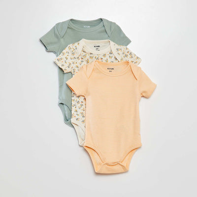 Bodies estampados de algodón - pack de 3 BLANCO