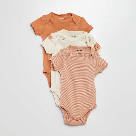 Bodies estampados de algodón - pack de 3 BLANCO