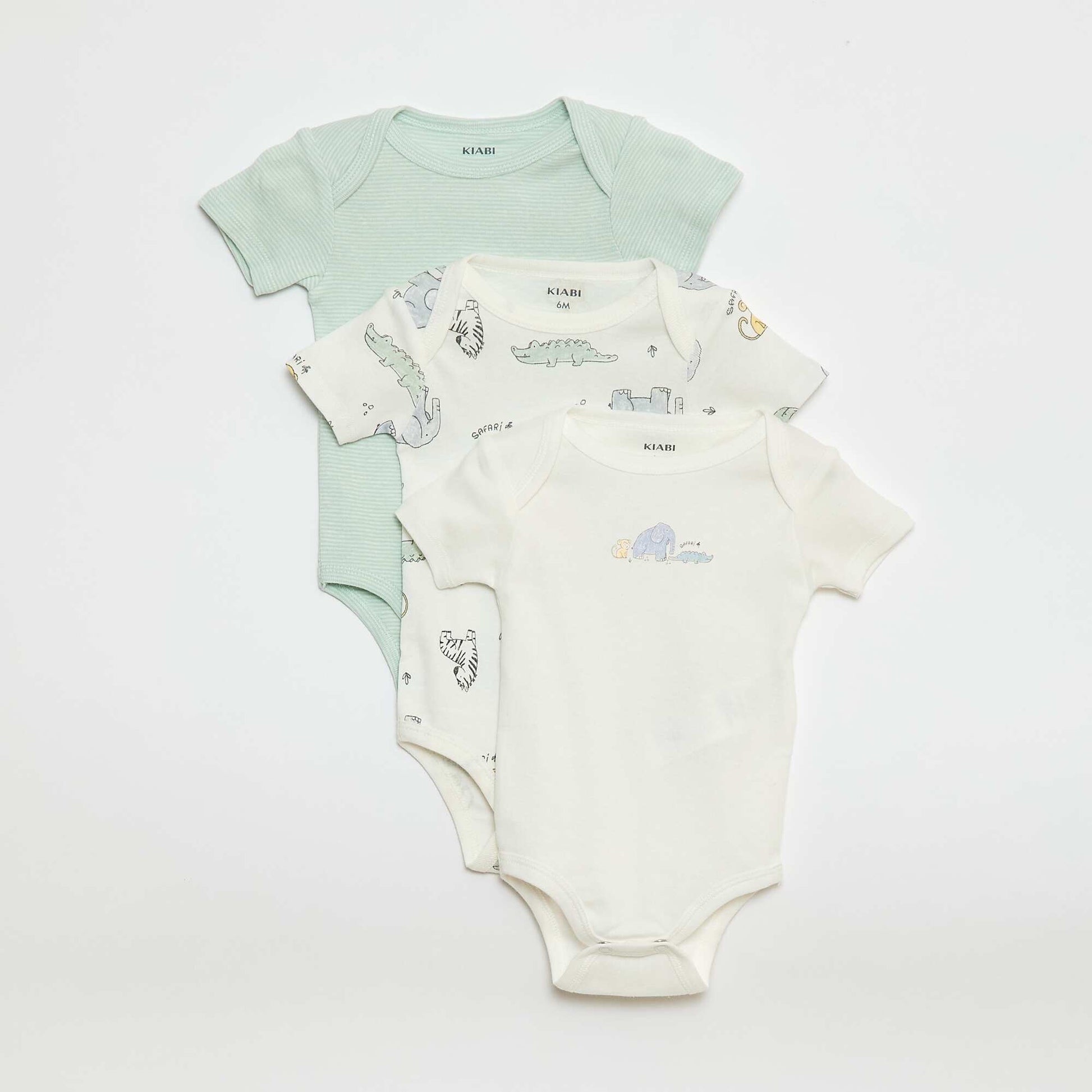 Bodies estampados de algodón - pack de 3 BLANCO